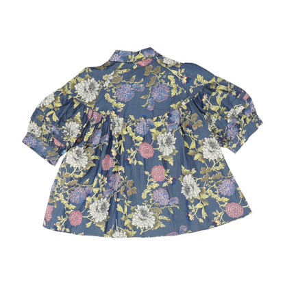 Blue Floral Button Down