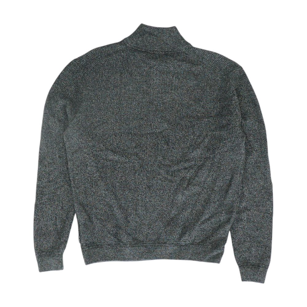 Gray Solid 1/4 Zip Sweater