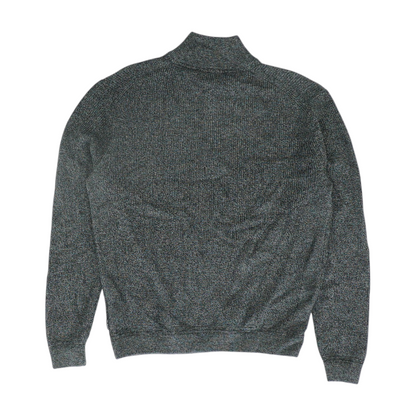Gray Solid 1/4 Zip Sweater