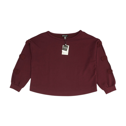 Burgundy Solid Sweatshirt Pullover