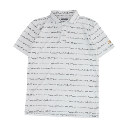White Graphic Short Sleeve Polo