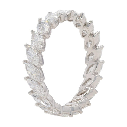 2 Ct 14K White Gold Lab Grown Diamond Diagonal Set Marquise Eternity Band