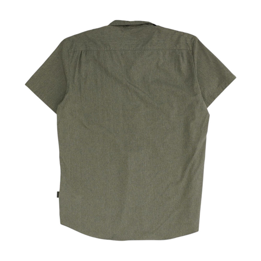 Charcoal Solid Short Sleeve Button Down