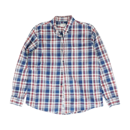 Blue Plaid Long Sleeve Button Down