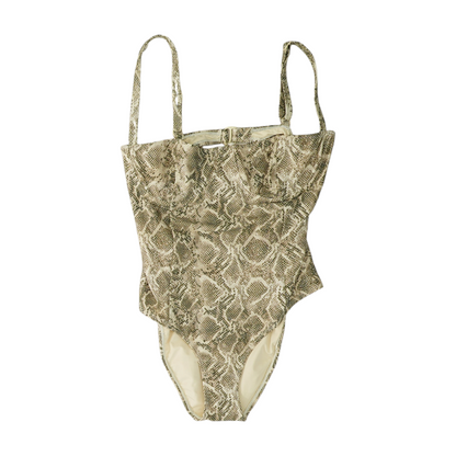 Beige Animal Print One-Piece