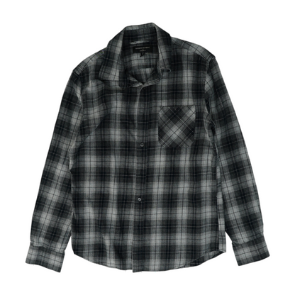 Gray Plaid Long Sleeve Button Down