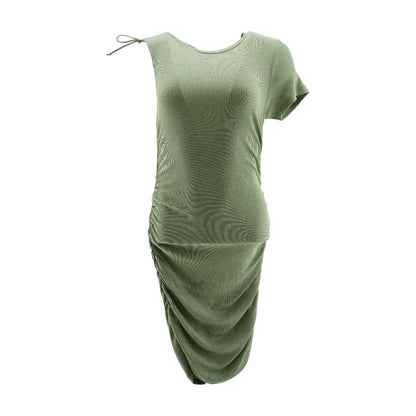 Green Solid Midi Dress