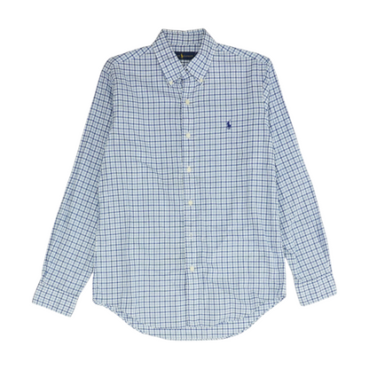 White Check Long Sleeve Button Down