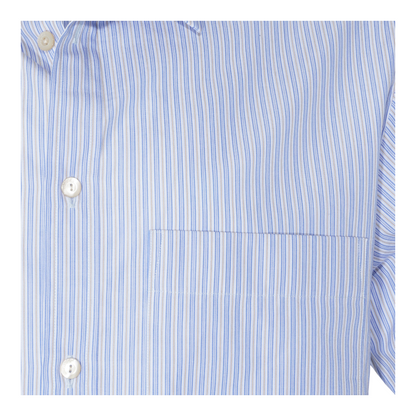 Blue Striped Short Sleeve Button Down