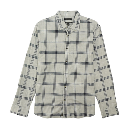 Gray Plaid Long Sleeve Button Down