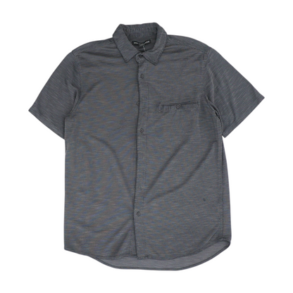 Charcoal Solid Short Sleeve Button Down