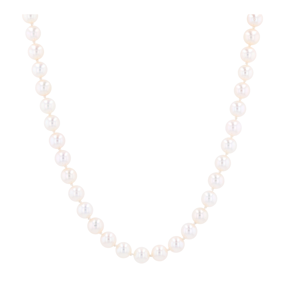 14K Yellow Gold Cultured Pearl Beaded Necklace
