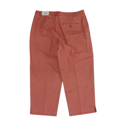 Red Solid Chino Capris