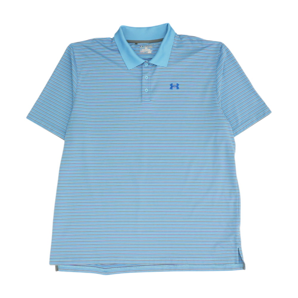 Blue Striped Short Sleeve Polo