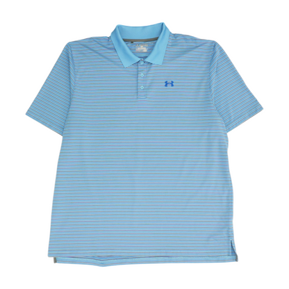 Blue Striped Short Sleeve Polo