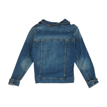 Blue Solid Denim Jacket