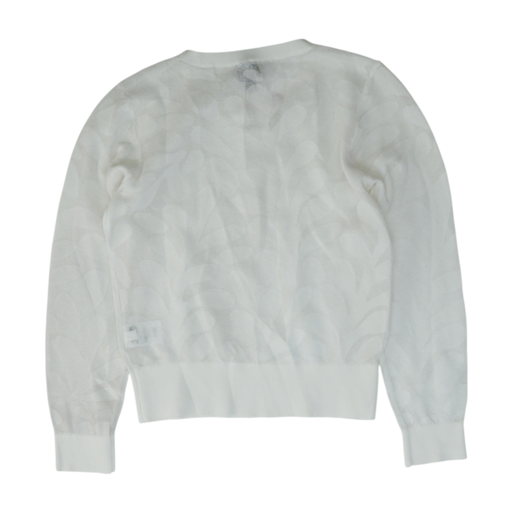 INC International Concepts White Petite Print Pullover Sweater – Image 2