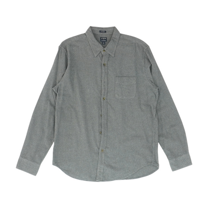 Gray Solid Flannel Button Down