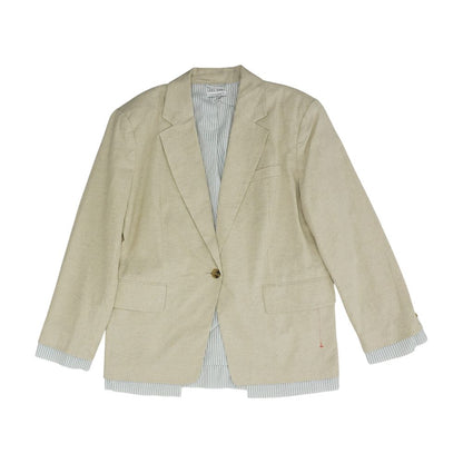 Beige Solid Blazer