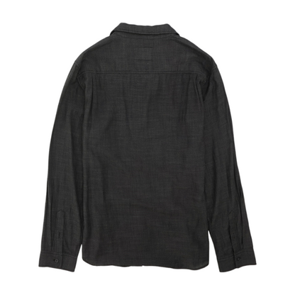 Gray Solid Flannel Button Down