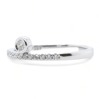 10K White Gold Bezel Set Diamond Band