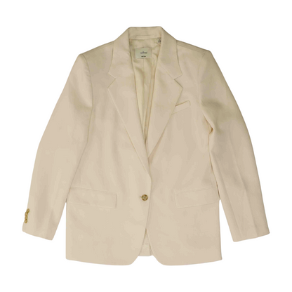 White Solid Blazer