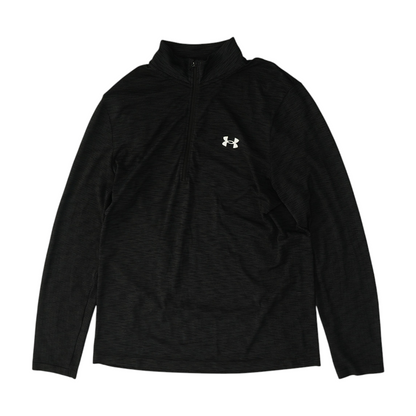 Black Solid 1/4 Zip Pullover
