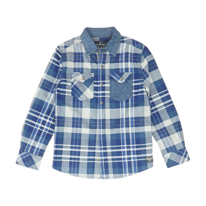 Blue Plaid Long Sleeve Button Down