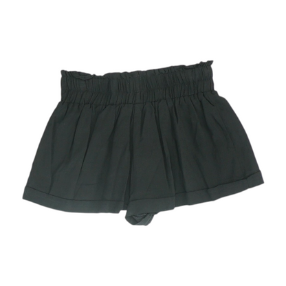 Black Solid Knit Shorts