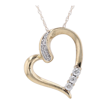10K White Gold Diamond Pendant Necklace