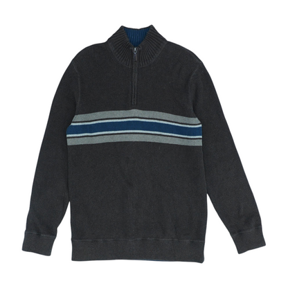 Brown Tall Color Block 1/4 Zip Sweater