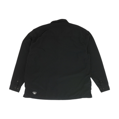 Black Solid Long Sleeve Button Down
