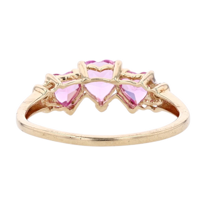 10K White Gold Pink Stone Fashion Ring