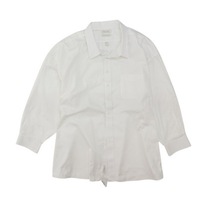 White Solid Long Sleeve Button Down