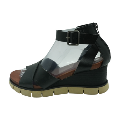 Black Wedged Sandals