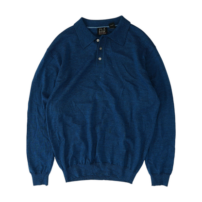 Blue Solid Pullover Sweater