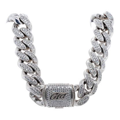 Silver Tone Sparkly Link Chain Necklace