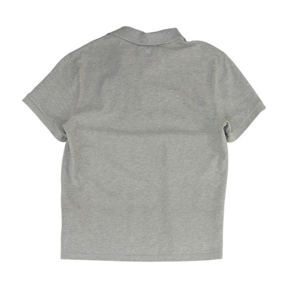 Gray Solid Short Sleeve Polo