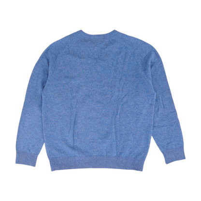 Blue Solid Pullover Sweater