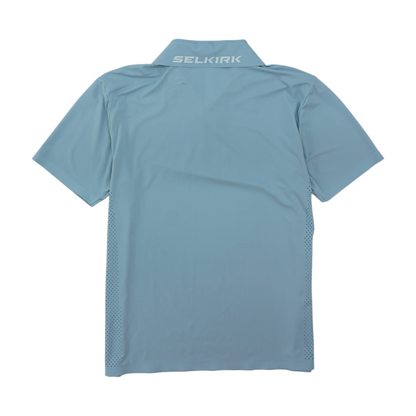 Blue Solid Short Sleeve Polo