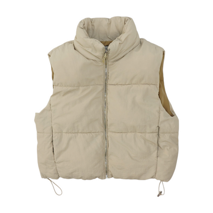 Beige Solid Vest