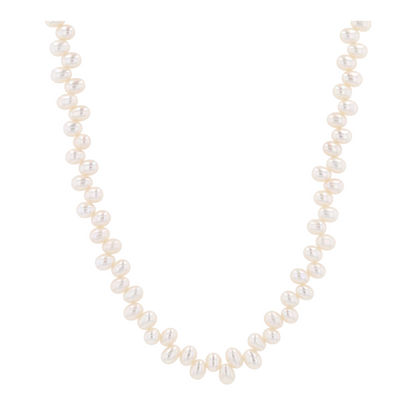 14K Yellow Gold Cultured Pearl Beaded Necklace