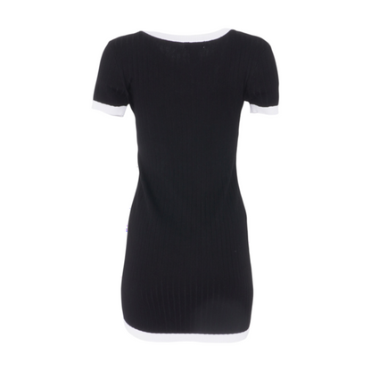 Black Color Block Mini Dress