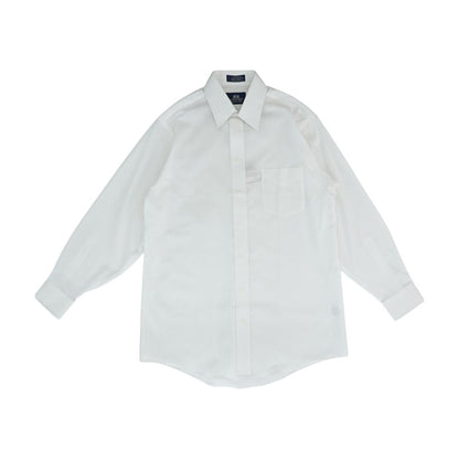 White Solid Long Sleeve Button Down
