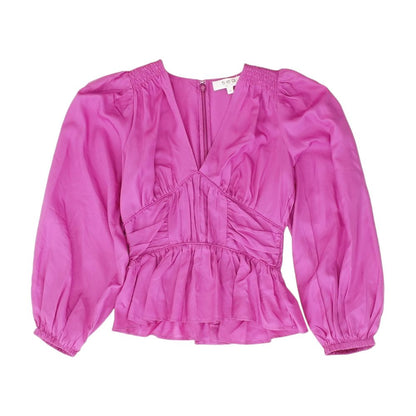 Pink Solid Long Sleeve Blouse