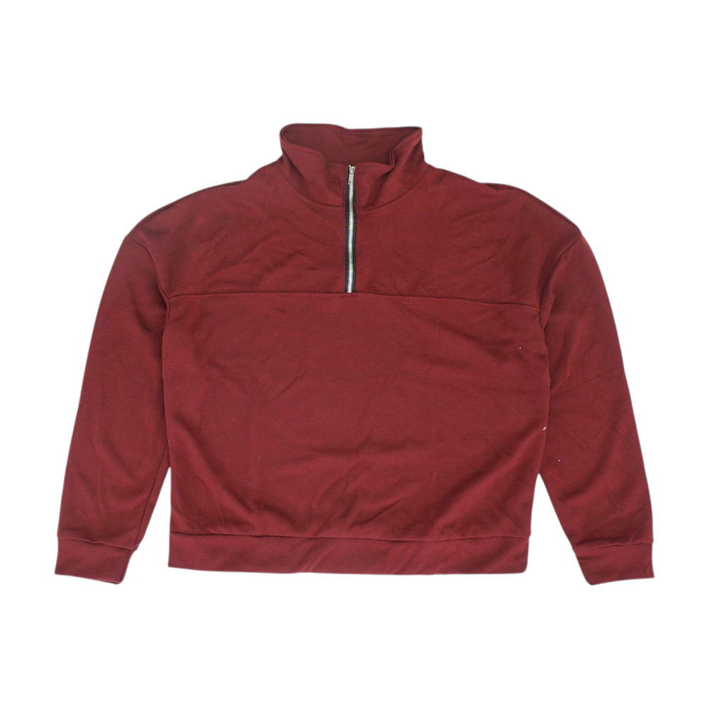Red Solid 1/4 Zip Pullover