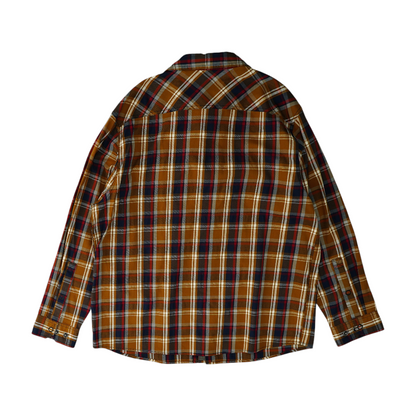 Rust Plaid Long Sleeve Button Down