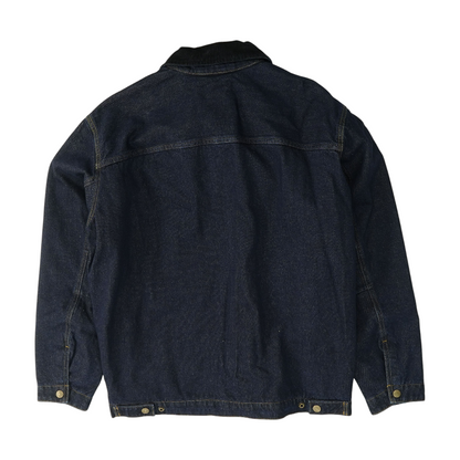 Navy Solid Denim Jacket