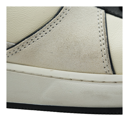 White & Black Lambskin & Suede Calfskin Interlocking CC Sneakers