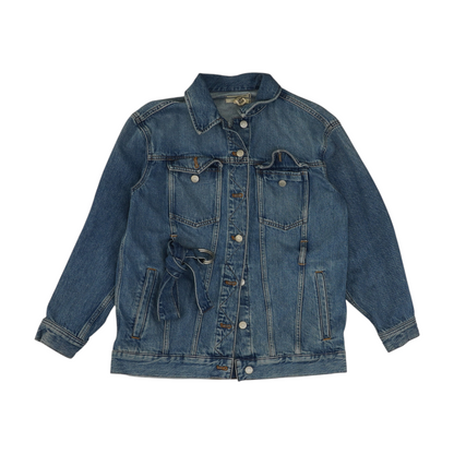 Blue Solid Denim Jacket